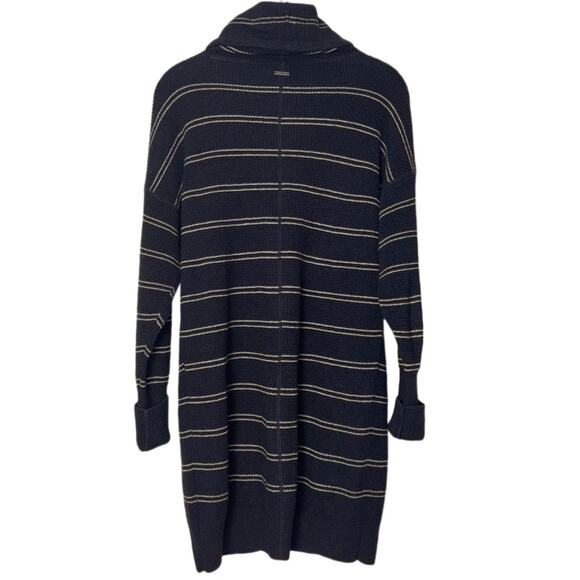 PrAna Milani Dress Nautical Stripe Waffle Knit Funnel Neck Blue Women's Small - Picture 4 of 16